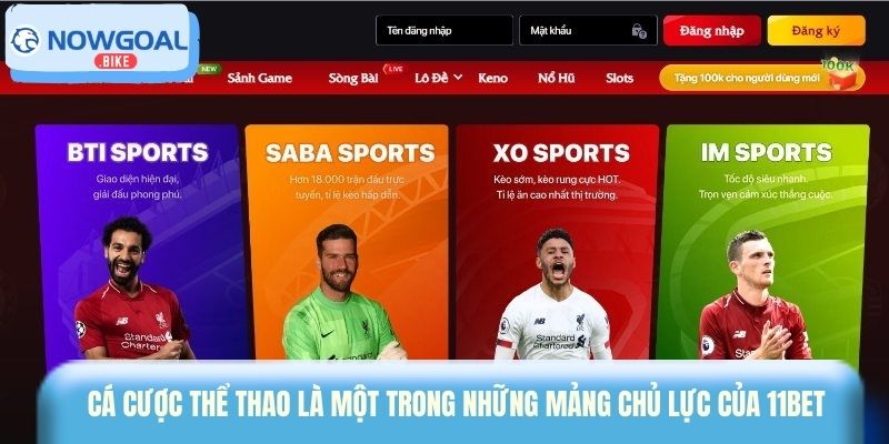 Cá cược thể thao là một trong những mảng chủ lực của 11bet